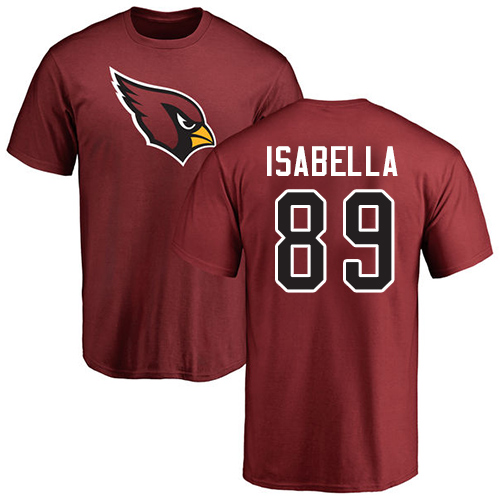 Arizona Cardinals Men Maroon Andy Isabella Name And Number Logo NFL Football #89 T Shirt